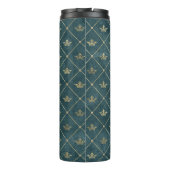 Individuelle Name für Green und Gold Queen Crown P Thermosbecher (Rückseite)