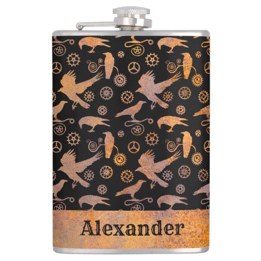 Individuelle Name für große Steamhaufen Flachmann (Vorderseite)