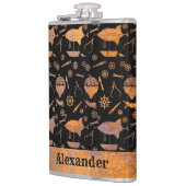 Individuelle Name für große Steampunk-Luftschifffa Flachmann (Links)