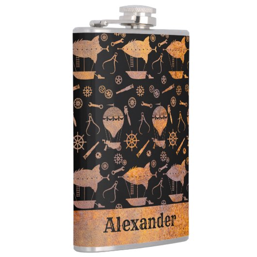 Individuelle Name für große Steampunk-Luftschifffa Flachmann (Rechts)