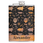 Individuelle Name für große Steampunk-Luftschifffa Flachmann (Vorderseite)