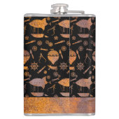 Individuelle Name für große Steampunk-Luftschifffa Flachmann (Rückseite)