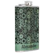 Individuelle Name für große Steampunk-Verdigris-Br Flachmann (Rechts)