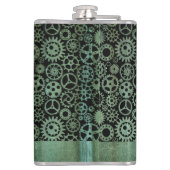 Individuelle Name für große Steampunk-Verdigris-Br Flachmann (Rückseite)