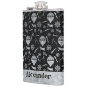 Individuelle Name für große Steampunken - Silberzi Flachmann (Links)