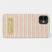 Individuelle Name für hellrosa Streifen Case-Mate iPhone Hülle (Rückseite (Horizontal))