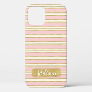 Individuelle Name für hellrosa Streifen Case-Mate iPhone Hülle