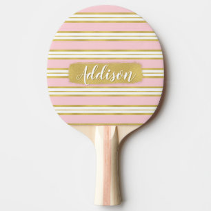 Individuelle Name für hellrosa Streifen Tischtennis Schläger