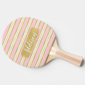 Individuelle Name für hellrosa Streifen Tischtennis Schläger (Seitenansicht)