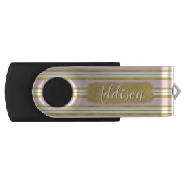 Individuelle Name für hellrosa Streifen USB Stick