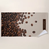 Individuelle Name für Kaffeebohnen Strandtuch (Vorderseite)