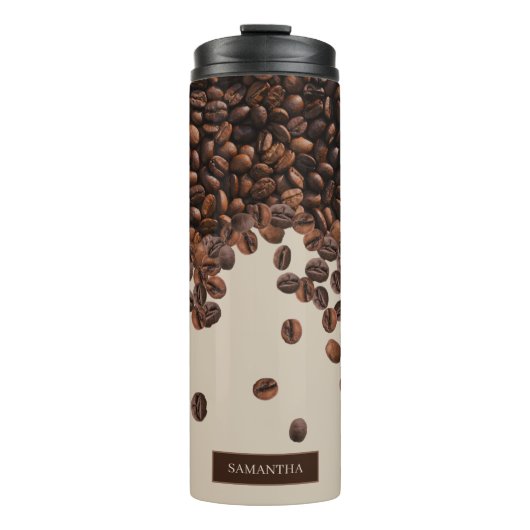 Individuelle Name für Kaffeebohnen Thermosbecher (Vorderseite)