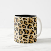 Individuelle Name für klassisches Leopard-Muster u Zweifarbige Tasse (VorderseiteRechts)