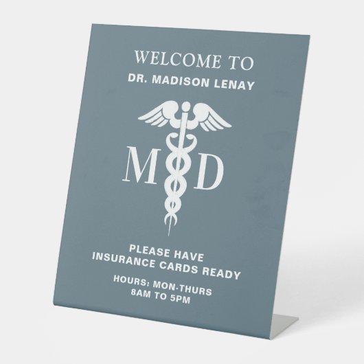 Individuelle Name für kundenspezifische Arztpraxen Sockelschild (Vorderseite)