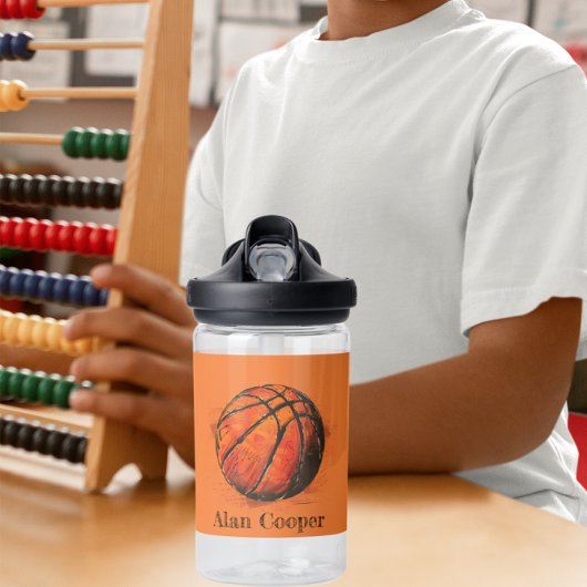 Individuelle Name für künstlerische Basketball Trinkflasche