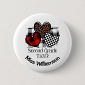 Individuelle Name für lebendige Herzen 2. Klasse Button (Vorderseite)