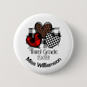 Individuelle Name für lebendige Herzen 3. Klasse Button (Vorderseite)