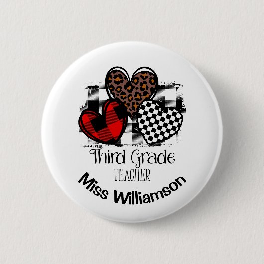 Individuelle Name für lebendige Herzen 3. Klasse Button (Vorderseite)