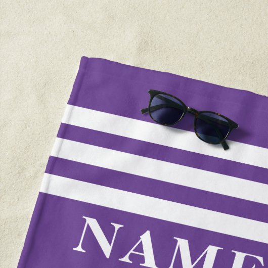 Individuelle Name für lila Anker und Streifen oder Strandtuch (Beispiel)