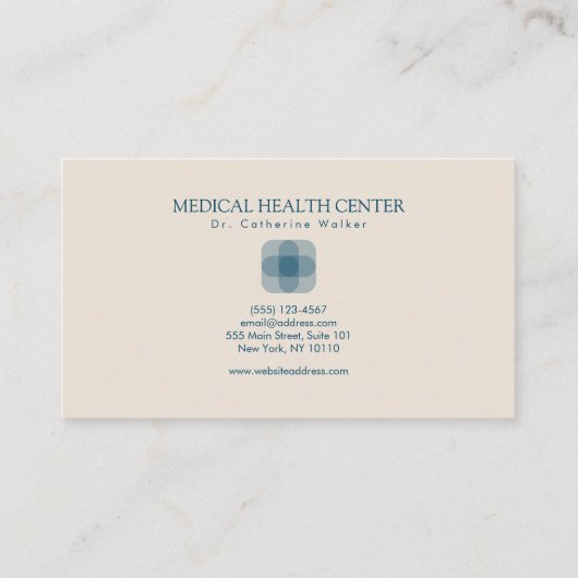 Individuelle Name für medizinisches Cross Health-L Visitenkarte (Rückseite)