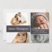 Individuelle Name für mehrfache Babyfotografie-Col Ankündigung (Vorderseite)