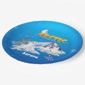 Individuelle Name für Niedliche Arktische Tiere    Pappteller (Schrägansicht)