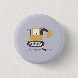 Individuelle Name für niedliche Baggerausstellung Button