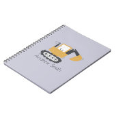 Individuelle Name für niedliche Baggerausstellung Notizblock (Linke Seite)