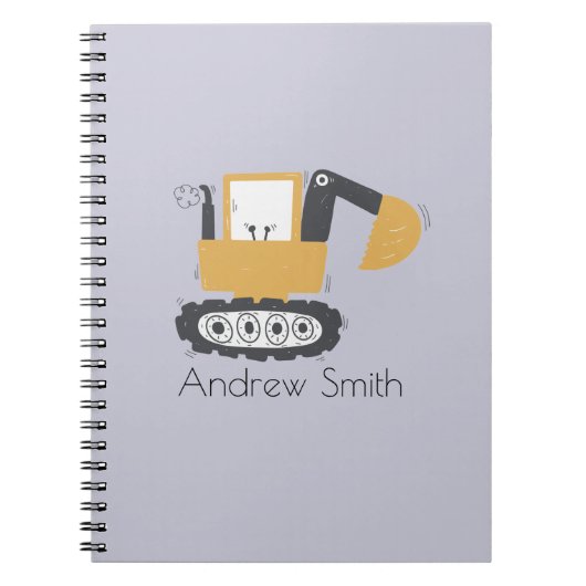 Individuelle Name für niedliche Baggerausstellung Notizblock (Vorderseite)