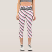 individuelle Name für niedliche Diagonalstreifen Capri Leggings (Vorderseite)