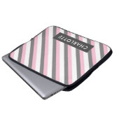 individuelle Name für niedliche Diagonalstreifen Laptopschutzhülle (Vorne Knopf)