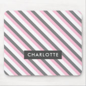 individuelle Name für niedliche Diagonalstreifen Mousepad (Vorne)