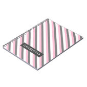 individuelle Name für niedliche Diagonalstreifen Notizblock (Linke Seite)