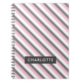 individuelle Name für niedliche Diagonalstreifen Notizblock (Vorderseite)