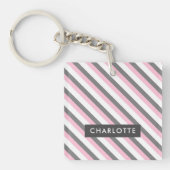 individuelle Name für niedliche Diagonalstreifen Schlüsselanhänger (Vorderseite)