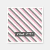 individuelle Name für niedliche Diagonalstreifen Serviette (Vorderseite)