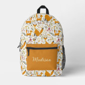 Individuelle Name für niedliche Füchse Bedruckter Rucksack (Vorderseite)