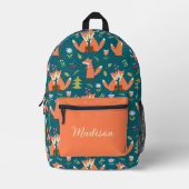 Individuelle Name für niedliche Füchse Bedruckter Rucksack (Vorderseite)