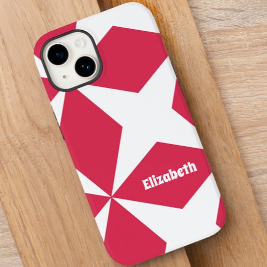 Individuelle Name für niedliches Magenta-Retro-Mus Case-Mate iPhone Hülle