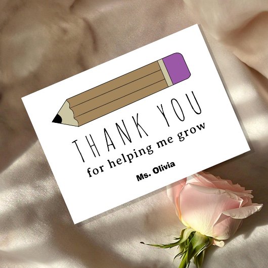 Individuelle Name für personalisierte Lehrerbewert Dankeskarte