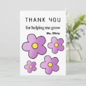 Individuelle Name für personalisierte Lehrerbewert Dankeskarte (Stehend Vorderseite)