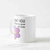 Individuelle Name für personalisierte Lehrerbewert Kaffeetasse (Vorderseite Links)