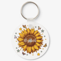 Individuelle Name für Retro-Sonnenblumengeschenk
