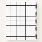 individuelle Name für Schwarz-weißes Grid-Muster Notizblock (Rückseite)