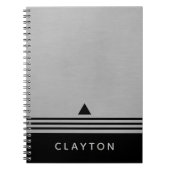 Individuelle Name für Silber- und Black Space-Desi Notizblock (Vorderseite)