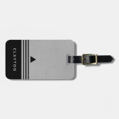 Individuelle Name für Silber- und Schwarz-Weiß-Des Gepäckanhänger (Vorderseite horizontal)