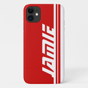 individuelle Name für Sportarten in Rot und Weiß Case-Mate iPhone Hülle