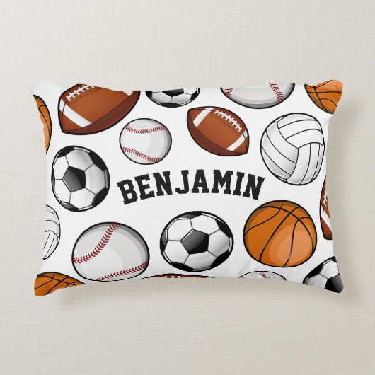 Individuelle Name für Sportspieler Dekokissen (Vorderseite)