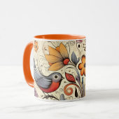 Individuelle Name für Taube und Blumendesign Summe Tasse (Vorderseite Links)