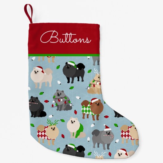 Individuelle Name für Weihnachten Spitz Kleiner Weihnachtsstrumpf (Vorderseite)